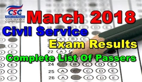 march 2018 civil service exam result